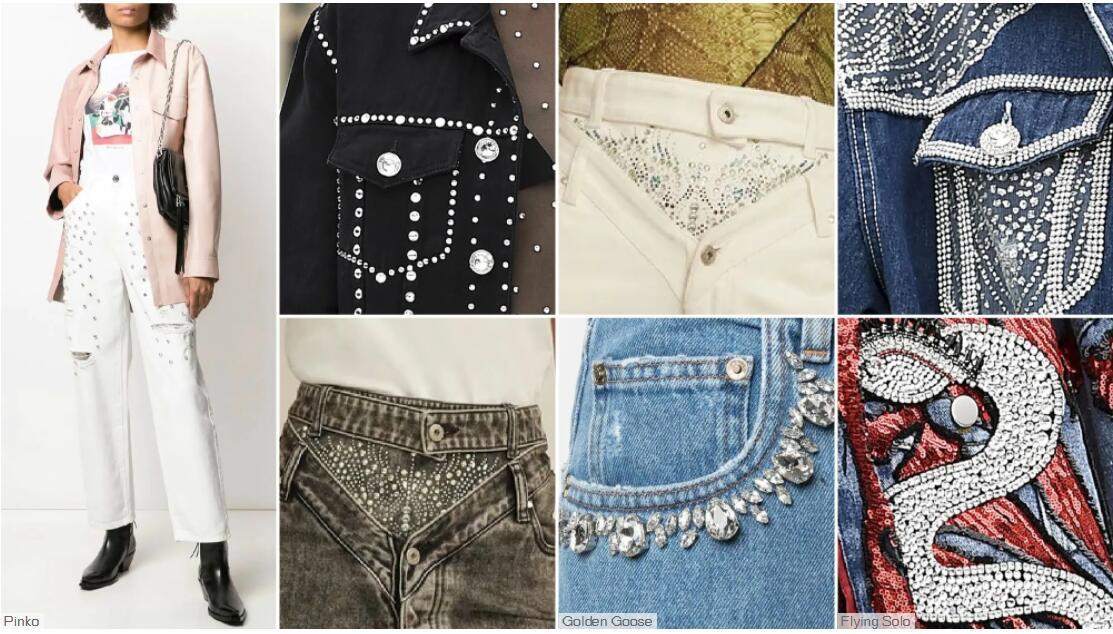 Renewed Rhinestone women's denim