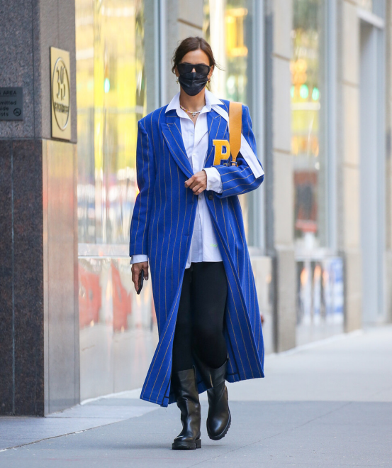 long blue coat