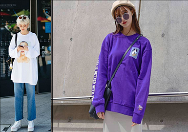2018 S/S Knitted Fabric on Tokyo & Seoul Fashion Week Streets -- Chic Sweatshirt