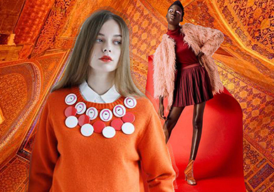 2019 S/S Color Trend of Women's Knitwear -- Orange Red