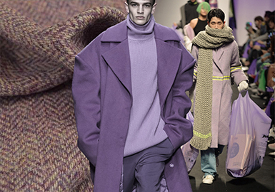 18/19 A/W Color for Men's Coat on Catwalk (1) -- Cool-tone Wool