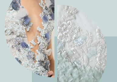 The Combination of Ornaments -- The Pattern Craft Trend for Women's Wedding Dress