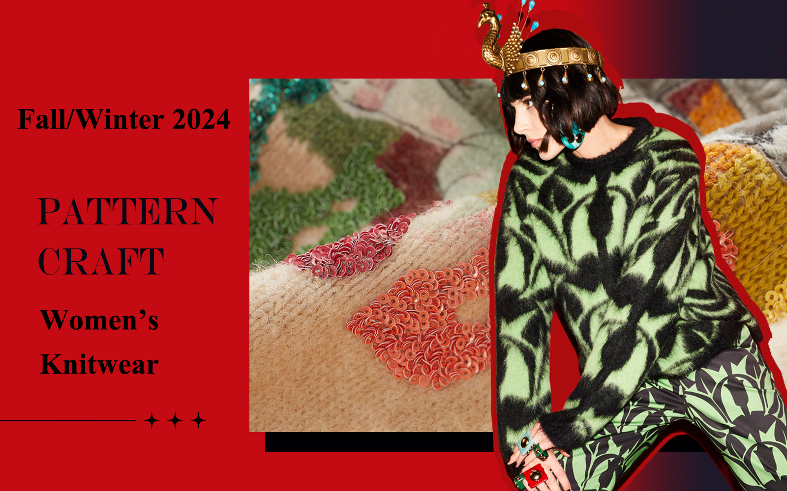 Fall/Winter 2024 Pattern Craft Trend for Women's Knitwear