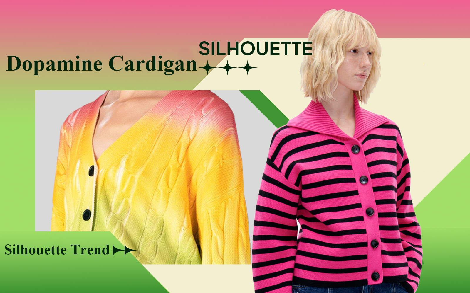 Dopamine Cardigan -- A/W 24/25 Silhouette Trend for Women's Knitwear