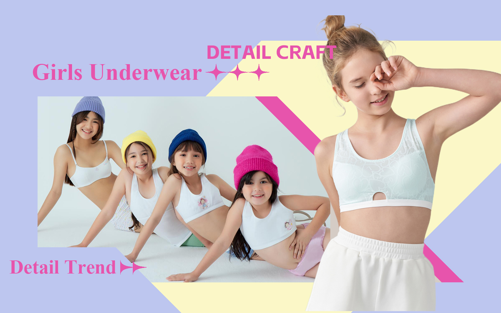 Developing girls cotton underwear students 11-15 years old
