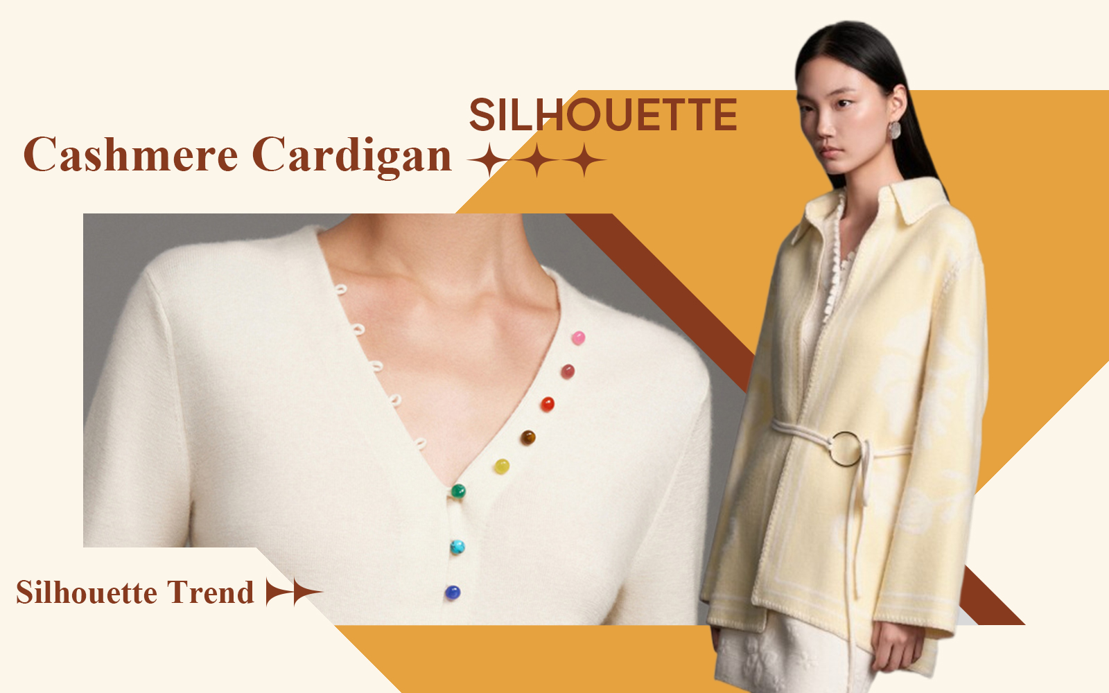 Cashmere Cardigan -- The Silhouette Trend for Womenswear