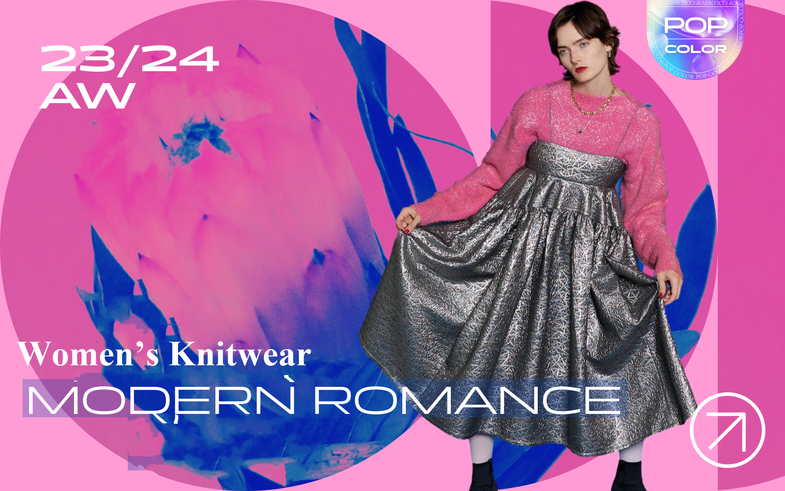 Modern Romance -- A/W 23/24 Color Trend Verification of Women's Knitwear